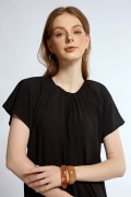 SIXDO G-Black Raw Loose Dress for Women